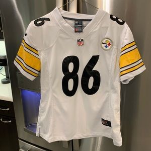 Youth Nike Pittsburgh Steelers Hines Ward 86 Sewn White Football Jersey Size M